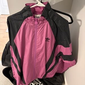 Adidas Men's Purple and Black windbreaker Jacket
